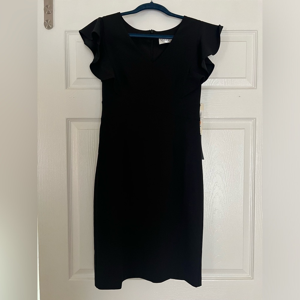 Black Dress with Ruffle Sleeves